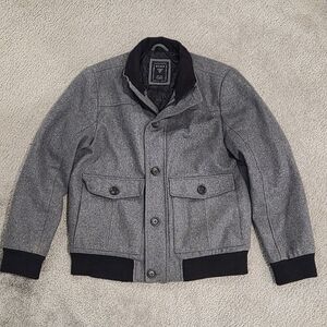 Guess Gray and Black Wool And Polyester Jacket